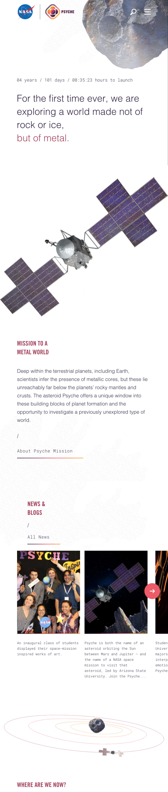 Psyche Mission Mobile View